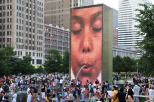 Crown Fountain A splash of joy-Alfea Park Chicago- Alfea Park location- Alfea Park reviews- Things to do in Alfea Park-Alfea Park rides for kids- Alfea Park roller coasters-- Chicago parks- Parks near me in Chicago- Public parks in Chicago- Outdoor spaces Chicago Alfea- Alfea Park location in Chicago